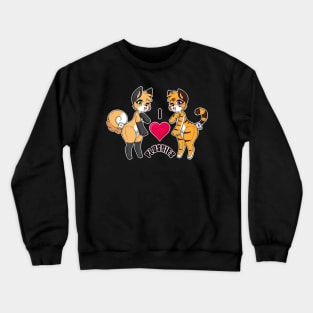 Fox and Tiger - I love plushies Crewneck Sweatshirt